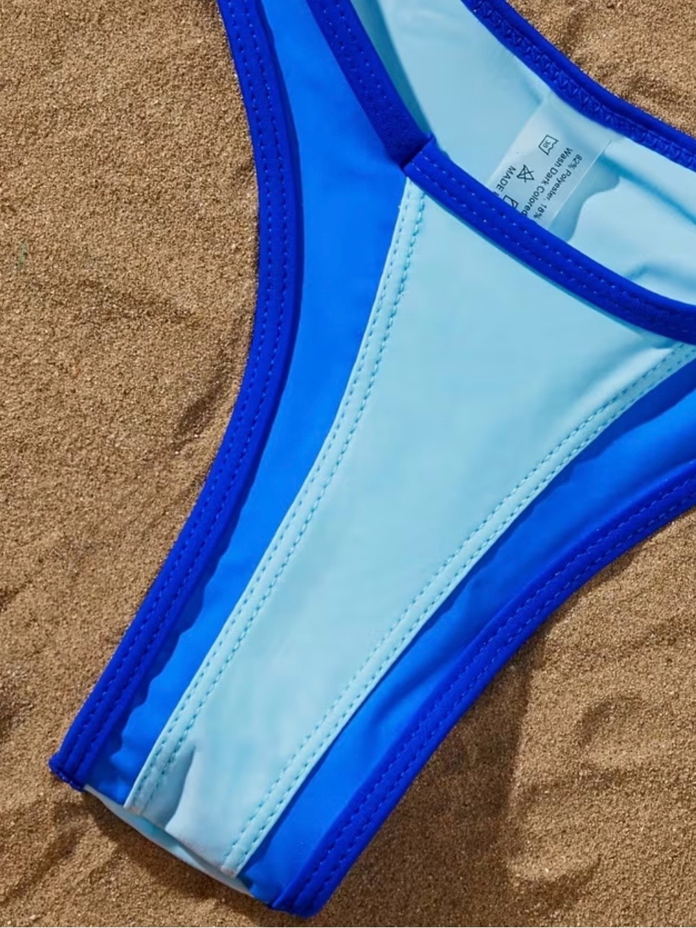 Blue Two Tone V Wire Bikini Set - Picture 4 of 10
